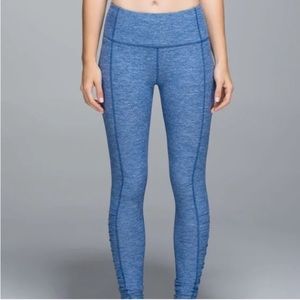 Lululemon Run Turnaround Tight - Heathered Blue - Size 4